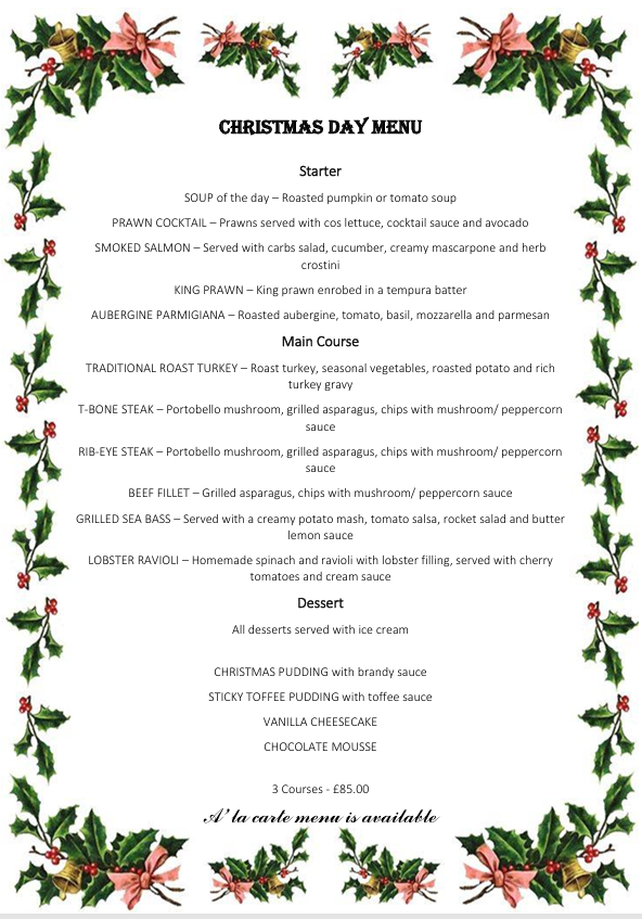 Christmas Menu